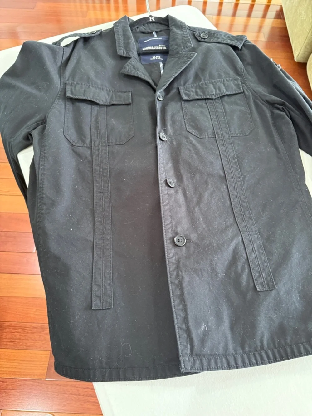 Y2K Men's Jet Black Polished Autumn Fall Patchwork Casual Preppy Minimalist XL